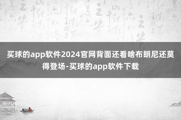 买球的app软件2024官网背面还看啥布朗尼还莫得登场-买球的app软件下载