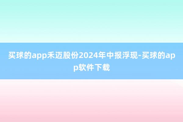 买球的app禾迈股份2024年中报浮现-买球的app软件下载