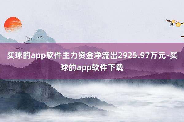 买球的app软件主力资金净流出2925.97万元-买球的app软件下载