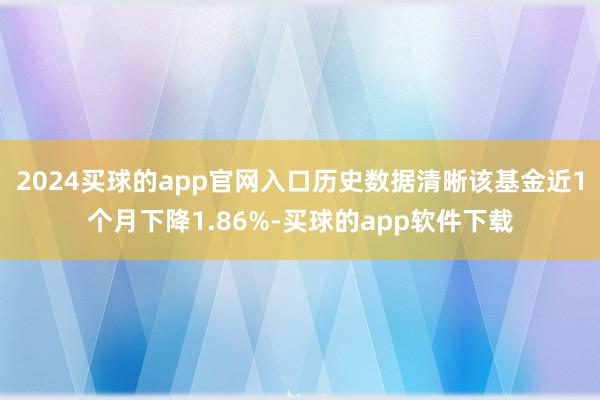 2024买球的app官网入口历史数据清晰该基金近1个月下降1.86%-买球的app软件下载