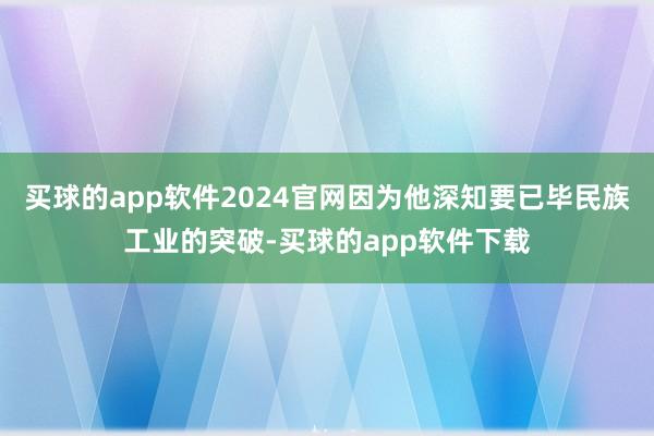 买球的app软件2024官网因为他深知要已毕民族工业的突破-买球的app软件下载