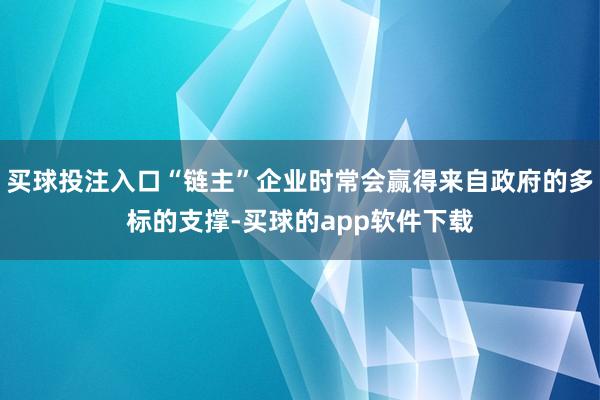 买球投注入口“链主”企业时常会赢得来自政府的多标的支撑-买球的app软件下载