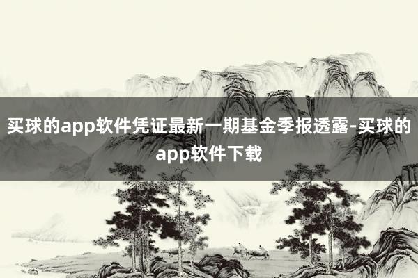 买球的app软件凭证最新一期基金季报透露-买球的app软件下载