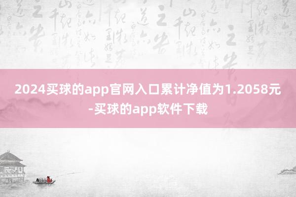 2024买球的app官网入口累计净值为1.2058元-买球的app软件下载